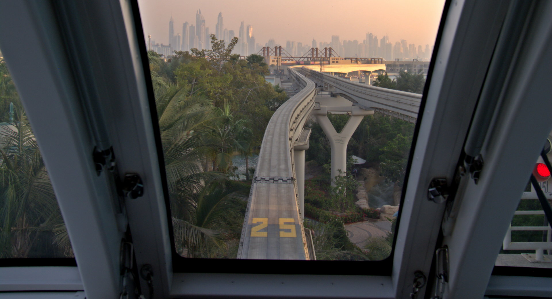 View from the Monorail on The Palm Jumeirah.